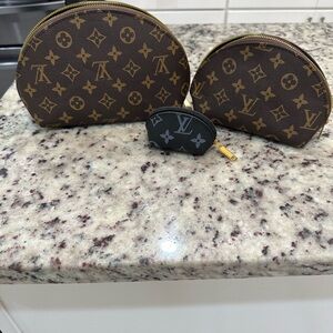 Boutique Brown Women's Bag, Set of 3-makeup/organizer bags